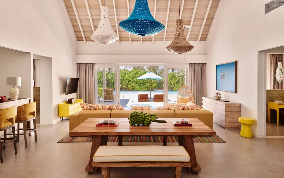 Indulge in Luxurious Two-Bedroom Beach Villa with a Private Pool and Garden-View Living Room
