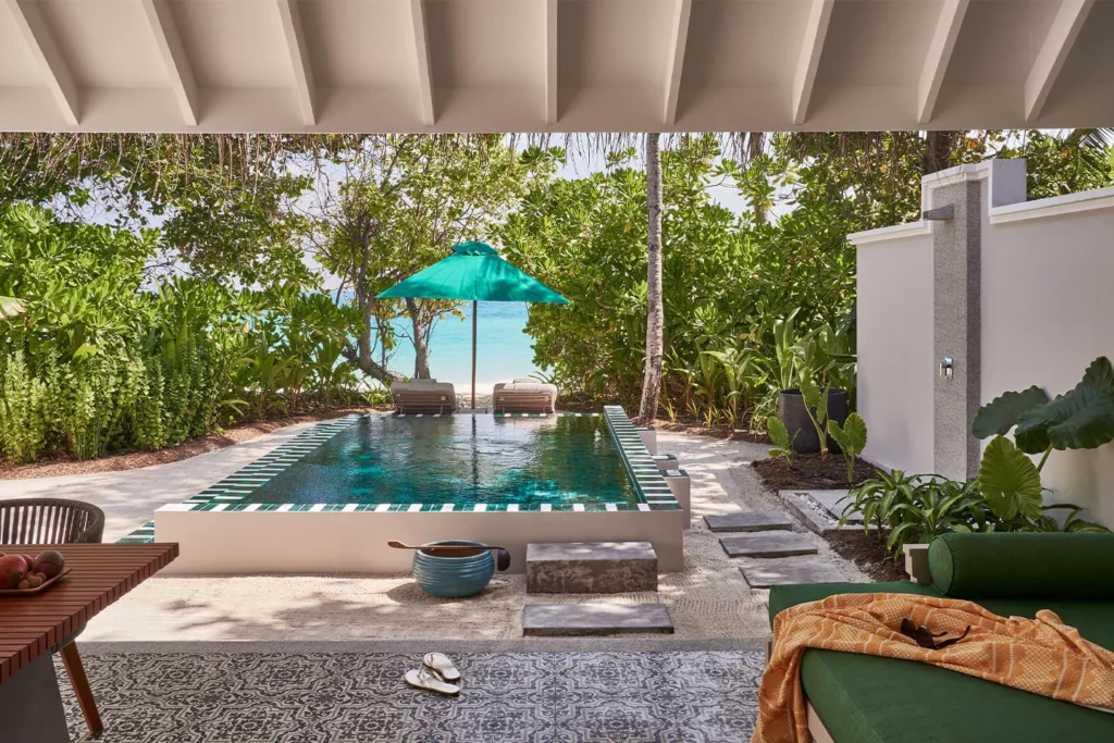 Experience Luxury at Finolhu Resort with Our Beach Pool Villas Featuring Private Pool Terrace